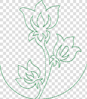 Continuous Single Line Quilting Flowers 6×10   Single Line Embroidery Patterns  HD Png Download