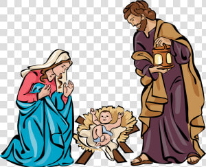 Holy Family Nativity Scene Christmas Nativity Of Jesus   Baby Jesus Clip Art  HD Png Download