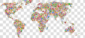 Polychromatic Tiled World Map No Background Icons Png   Transparent Background World Map  Png Download