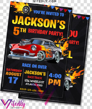 Hot Wheels Invitation   Birthday Invitation  HD Png Download