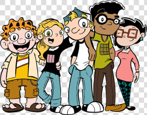 Friends Clipart High School Student   High School Friends Cartoon  HD Png Download