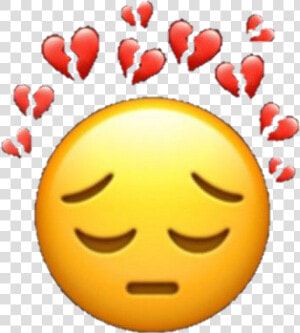  broken  down  sad  hearts  emoji  sademoji  brokenheart   Sad Broken Heart Emoji  HD Png Download