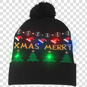 Led Light up Knitting Merry Christmas Hat   Beanie  HD Png Download