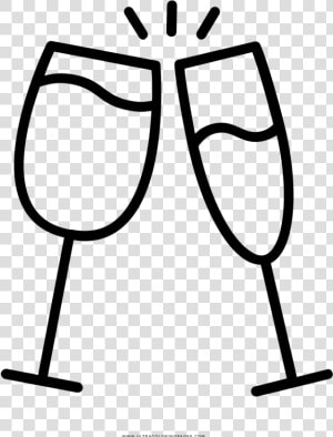 Toast Coloring Page   Champagne Glasses Icon Png  Transparent Png