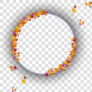  border  line  circle  round  circleframe  frame  borderline   Circle Fall Leaf Border  HD Png Download