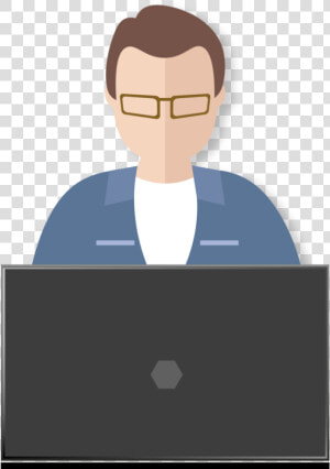 Man Working On Laptop   Cartoon  HD Png Download