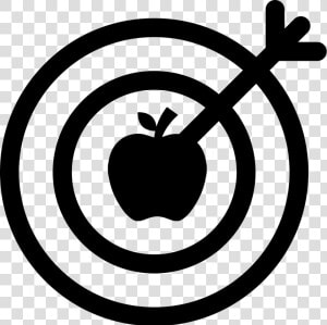 Dart On The Objective Center On An Apple   Business Goal Icon Png  Transparent Png