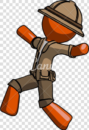 Clip Art Man Running Away   Orange Man Explorer Png  Transparent Png