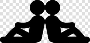 Two Persons Sitting Back With Back In Symmetrical Posture   Back To Back Clip Art  HD Png Download