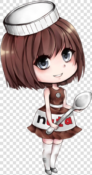  nutella  girl  spoon   Nutella Girl  HD Png Download