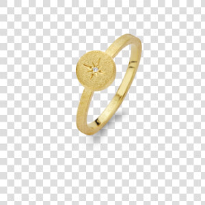 North Star Ring With 0 01 Diamond  Goldplated   Pre engagement Ring  HD Png Download