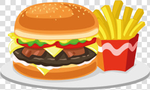 Junk Food Hamburger Fast Food Cheeseburger French Fries   Junk Food Clipart Png  Transparent Png