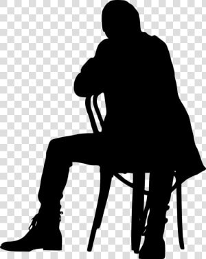 People Sitting Back Png   Man Sitting On A Chair Silhouette  Transparent Png