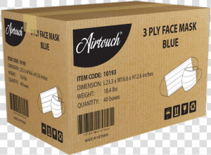 Airtouch 3 Ply Face Mask Case  Blue  40 Boxes case   Box  HD Png Download