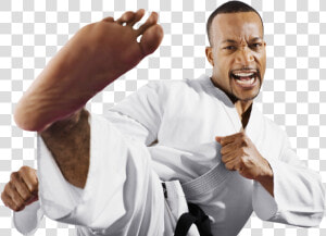 Man Kick Karate   Transparent Cartoons   Karate Kick Man  HD Png Download