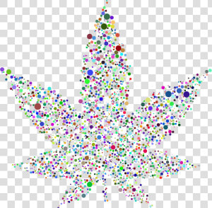 Circular Marijuana Leaf Ii Prismatic   Transparent Marijuana Christmas Clipart  HD Png Download