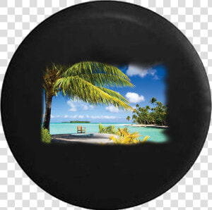 Tropical Island Beach Life Palm Trees Jeep Camper Spare  HD Png Download