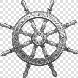 Ship Wheel Png Transparent   Ship Steering Wheel Drawing  Png Download