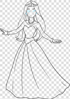 How To Draw Cartoon Princess   Drawing Easy Cartoon Princess  HD Png Download