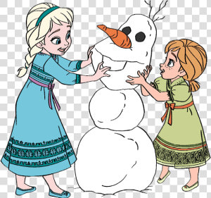 Frozen Cliparts   Young Elsa Anna And Olaf  HD Png Download