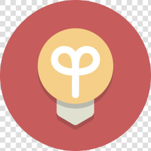 Circle Icons Lightbulb   Light Bulb Round Icon  HD Png Download