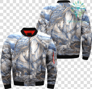 Horse Art American Indian Over Print Bomber Jacket   Pocket  HD Png Download