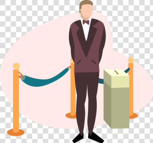 Vector Illustration Of Theater Or Theatre Usher Collects   Person Collecting Tickets  HD Png Download