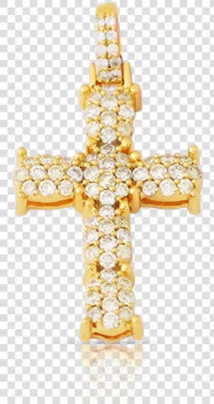 10k Yellow Gold Small Cross Pendant   Karma Oorbellen Kruisje  HD Png Download