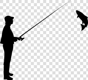 Fishing  Fish  Fisherman  Silhouette  Man  Outdoor   Silhouette Man Fishing  HD Png Download