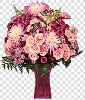 Valentines Flower Arrangement Pink Purple Flowers With   Bouquet  HD Png Download