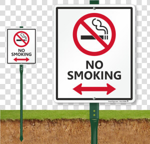 No Smoking Lawnboss Sign With Bidirectional Arrow   Do Not Pick Flowers Sign  HD Png Download