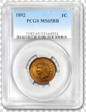 1892 Indian Head Cent Ms 65 Pcgs   Cash  HD Png Download