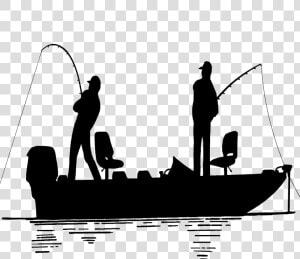 Fisherman In Clip Art   Fishing Man In Boat Silhouette  HD Png Download