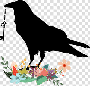 Raven With Key Clip Arts   Raven With Key  HD Png Download