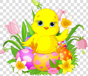 Chick Celebrating Easter   Free Clip Art Easter  HD Png Download