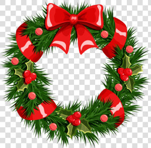 Wreath Christmas Garland Clip Art   Christmas Wreath No Background  HD Png Download