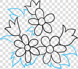 How To Draw Flower Bouquet   Flower Bouquets Easy For Drawing  HD Png Download