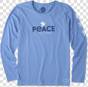 Women S Peace Dove Long Sleeve Crusher Tee   Long sleeved T shirt  HD Png Download