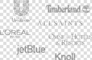 Unilever  Allsaints  Omni Hotels  amp  Resorts  L Oréal    Unilever  HD Png Download