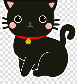 Cat Clipart Tshirt Kawaii   Clip Art Kawaii Black Cat  HD Png Download