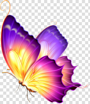  ftestickers  butterfly  glow  pink  purple   Purple And Gold Butterfly  HD Png Download