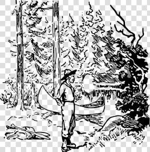 B p Leader In Camp With Canoe Clip Arts   Baden Powell Drawings Online Free  HD Png Download