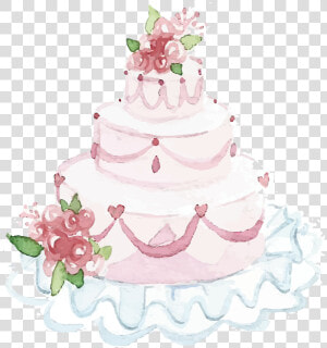 Wedding Cake Watercolor Painting   Watercolor Wedding Cake Png  Transparent Png