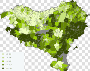 Zerbitzuetara Distantzia Errepidez   Mapa De Euskal Herria  HD Png Download