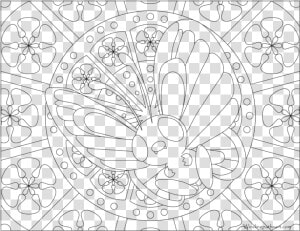 Adult Pokemon Coloring Page Butterfree   Pokemon Mandala Coloring Pages  HD Png Download