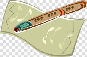 Vector Illustration Of Wooden Flute Musical Instrument  HD Png Download