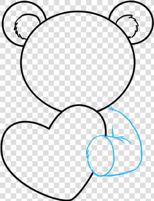 How To Draw A Teddy Bear With A Heart   Draw The Teddy Bear  HD Png Download