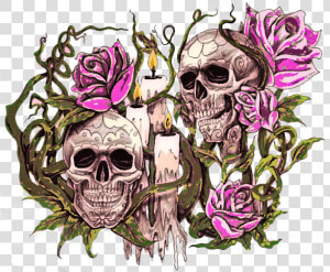 What Is The Meaning Of A Skull And Rose Tattoo Youtube   Candle And Skull Tattoo Meaning  HD Png Download