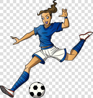 Transparent Mean Football Player Clipart   Female Soccer Player Cartoon  HD Png Download