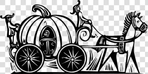 Pumpkin Carriage Black And White Clipart Picture Free   Cinderella Themed Birthday Invitation Cards  HD Png Download